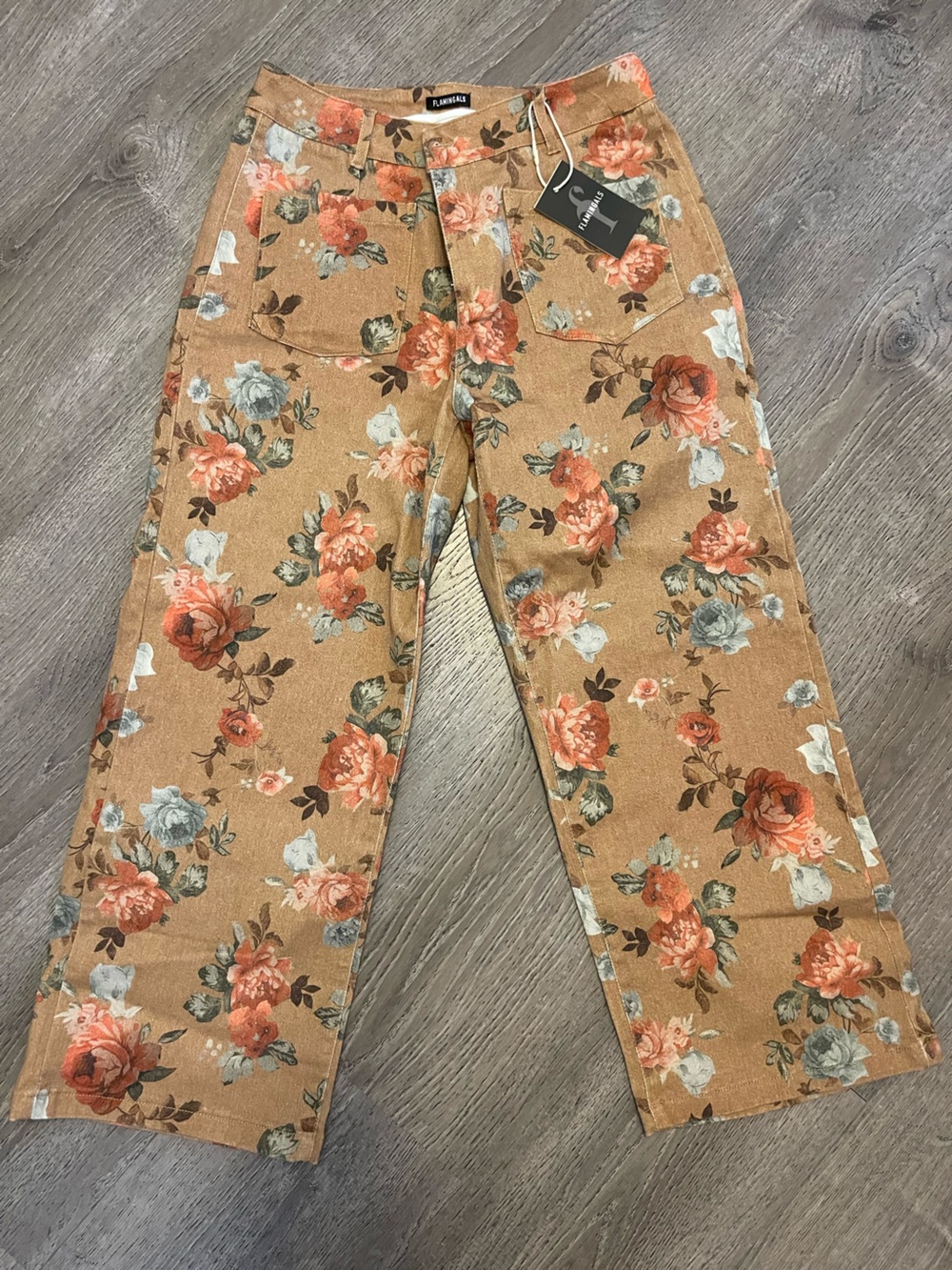 Flamingals Khaki Florals